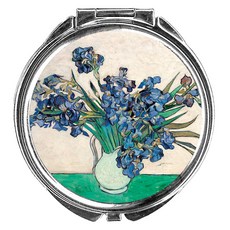 文森特 梵谷 Vase with Iris White 圓形鐵盒, 銀色, 1個