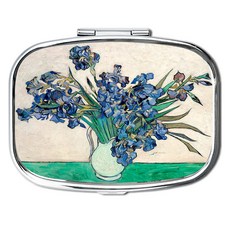 빈센트 반 고흐 Vase with Iris White 사각 틴케이스, 실버, 1개