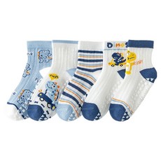 Ggomje 男童用 SH디노카43 網眼防滑襪 5雙組