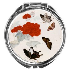 南啓宇 花蝶圖 圓形鐵盒, 銀色, 1個