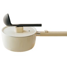 Dr.HOWS 電磁爐 Lumi 單柄鍋 + 湯勺組, 1套, 18cm, 米色