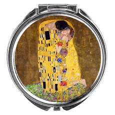 구스타프 클림트 The Kiss 원형 틴케이스, 실버, 1개