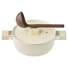 Dr.HOWS Lumi 電磁爐燉鍋 + 湯勺組合, 1套, 18cm, 米色