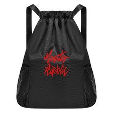 몬스터리퍼블릭 로고 디자인 짐색 신발 주머니, 딥레드, 1개