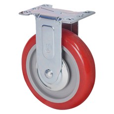 World Clean PVC 紅色固定型腳輪, 1個