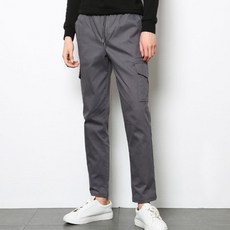 남성용 베이직 올밴딩 슬림 카고 면팬츠