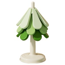 Miso-roun 樹形鍋墊 漸層綠 3入 + 圓形支架組, 1套