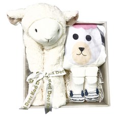 Kori Deer 可莉鹿 動物嬰兒安撫毯豪華禮盒, 奶白小羊V3 奶白色, 單一尺寸