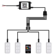 VISANG 汽車氛圍腳踏燈, 1套, 混色