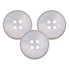 ButtonKing 金邊方形拼接鈕扣 23mm, 白色 Ni, 3個