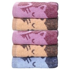 Woni's Pretty Mood 100g 洗臉毛巾 貓咪, 5個, 隨機出貨