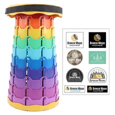 Breeze Moon 露營手風琴式伸縮折疊椅 + 8款貼紙組, 1個, 檸檬彩虹