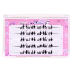 IHara 橫向5排免膠水雙層假睫毛, 黑色, 1個