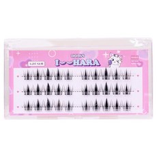 IHara 橫向3排免膠三重假睫毛, 黑色, 1個