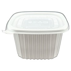 Swan 方形容器 直徑 105mm 中 100入 + 蓋子 100入 套組 白色, 1套