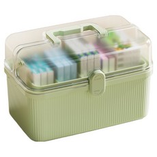 Dait 多用途急救箱 家用2層急救箱 大型 綠色, 1個