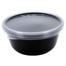 Swan 射出塑膠碗 直徑 115mm 100入 + 蓋子 100入 套組 黑色, 1套