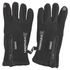 THEYANCHI 露指設計防寒防潑水機車手套 D款, 黑色