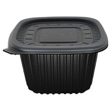 Swan 方形容器 直徑105mm 中型 100入 + 蓋子100入組 黑色, 1套