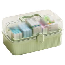 Dait 多功能急救箱 家用雙層急救箱 中型 綠色, 1個