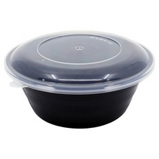 Swan 射出碗形容器 大 100入 + 蓋子 100入 組 黑色, 1套