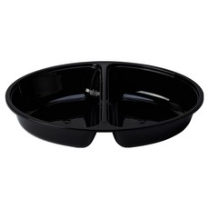 Swan 射出成型橢圓盤 直徑285mm 2格 黑色, 1個, 50個