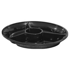 Swan 射出橢圓盤 直徑 330mm 4格 黑色, 50個, 1個