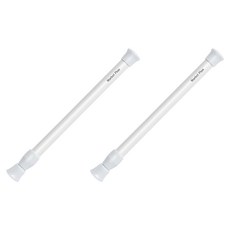 마켓플랜 베이직 무타공 다용도 초강력 스프링 압축봉 2p, 화이트