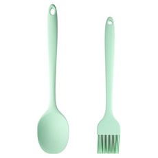 이지실리 실리콘 조리도구 2종 세트, 멀티요리스푼 + 오일브러쉬, 민트, 1세트