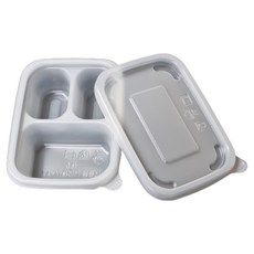 SWAN 方形迷你3格粥品容器 50入 + 蓋子 50入 半透明組合, 1套