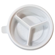 Swan 小菜粥碗 直徑 125mm 3格 50入 + 蓋子 50入 套組 白色, 1套