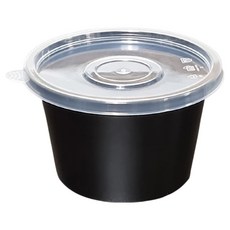스완 사출 용기 지름 105mm 대 50p + 뚜껑 50p 세트 검정색, 1세트