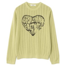 Knitted 男士復古愛心鏤空圓領針織衫