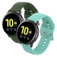 메오르 갤럭시워치 실리콘 스포츠 버클 스트랩 2p, 아미그린+티파니민트, 1세트