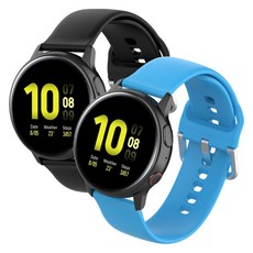 메오르 갤럭시워치 실리콘 스포츠 버클 스트랩 2p, 블랙+스카이블루, 1세트