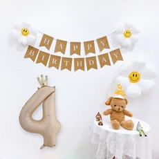 파티공구 왕관숫자생일파티 세트, 카라멜4, 1세트