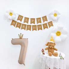 파티공구 왕관숫자생일파티 세트, 카라멜7, 1세트