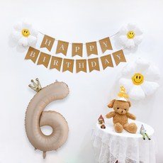 파티공구 왕관숫자생일파티 세트, 카라멜6, 1세트