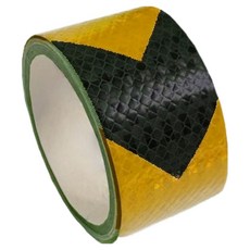 TIS 高亮度安全反光膠帶 方向指示型, 黑色 + 黃色, 1個