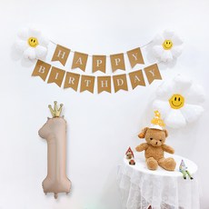 파티공구 왕관숫자생일파티 세트, 카라멜1, 1세트