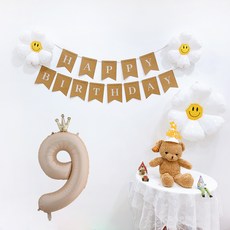 파티공구 왕관숫자생일파티 세트, 카라멜9, 1세트