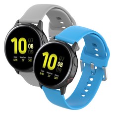 메오르 갤럭시워치 실리콘 스포츠 버클 스트랩 2p, 그레이+스카이블루, 1세트