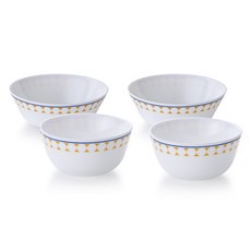 Corelle Brands 康寧餐具 Pyrex Corelle Brands Korea 牛奶玻璃飯碗 2入 + 湯碗 2入 組, 1套, 飯碗 + 湯碗, 和諧流行