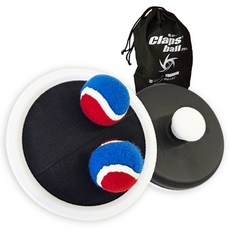 Kumedal Power Catcher 黏巴球 黑白版 軟式球 吸震球拍 2p + 安全緩衝球 + 收納袋 套組, 1套, 混色