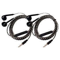 Option A 開放式布質線耳機 3m 2入, 黑色, 單一商品