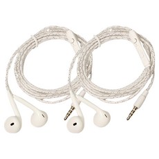 Option A 開放式布質線耳機 3m 2入, 白色, 單一商品