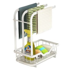 Ribpin排水菜瓜布置物架抹布架, 白色, 1個