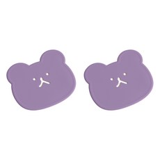 에이드엘 펀칭베어 실리콘 컵받침, 라일락, 2개