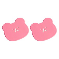 에이드엘 펀칭베어 실리콘 컵받침, 크림핑크, 2개