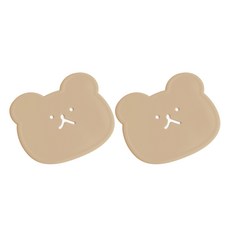 에이드엘 펀칭베어 실리콘 컵받침, 밀크티, 2개